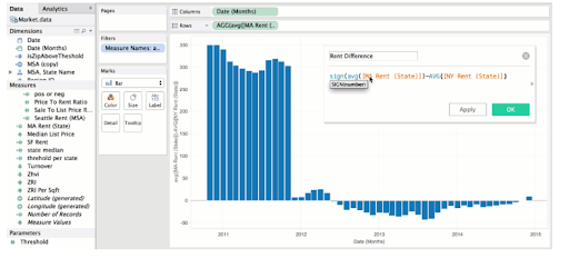 Modify calculation while analyzing trends